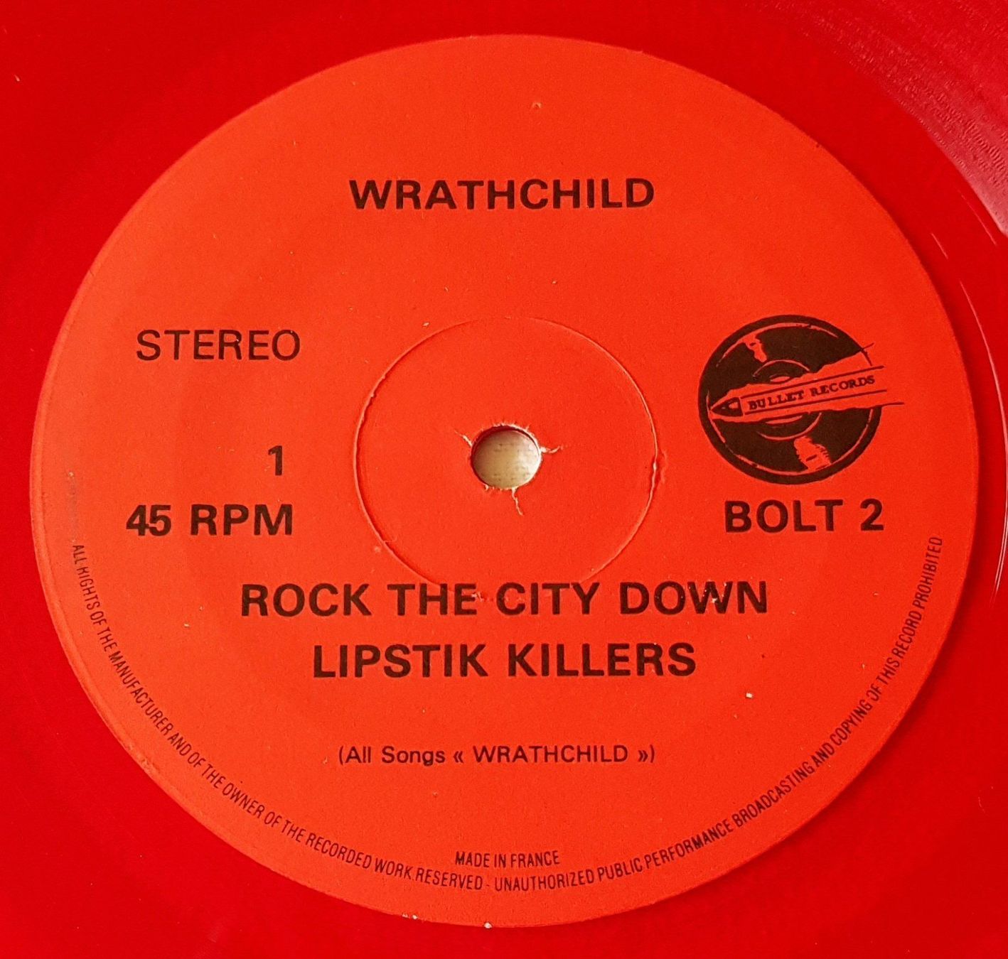 Dischi in vinile: Wrathchild - Stackheel Strutt - 1983 - First Press Red Vinyl – Usato da Uster venduto da Zardodel 4