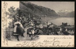 Montreux, Teilansicht mit Dent du Midi, 
