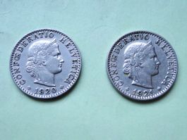 2x  20 Rappen 1920 + 1921