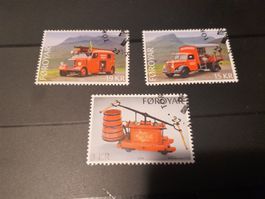 Timbres des Îles Féroé - Camions de pompiers vintage, lot de