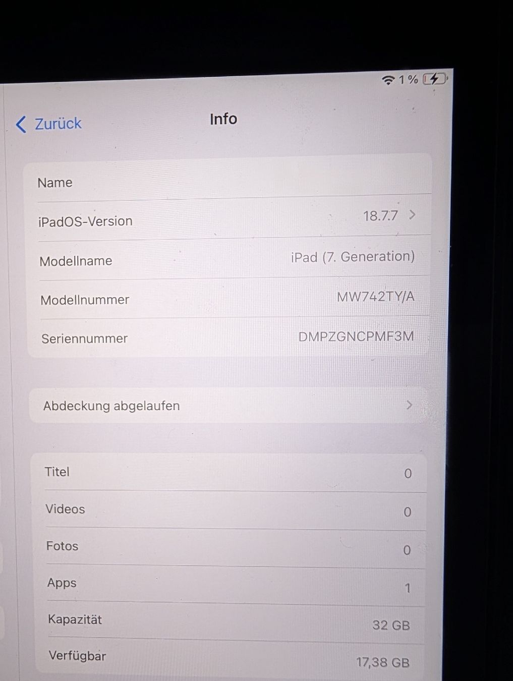 Apple Tablet PC: iPad 7. Generation, 32 GB, Space Grau – Usato da Zürich venduto da alex19901 1