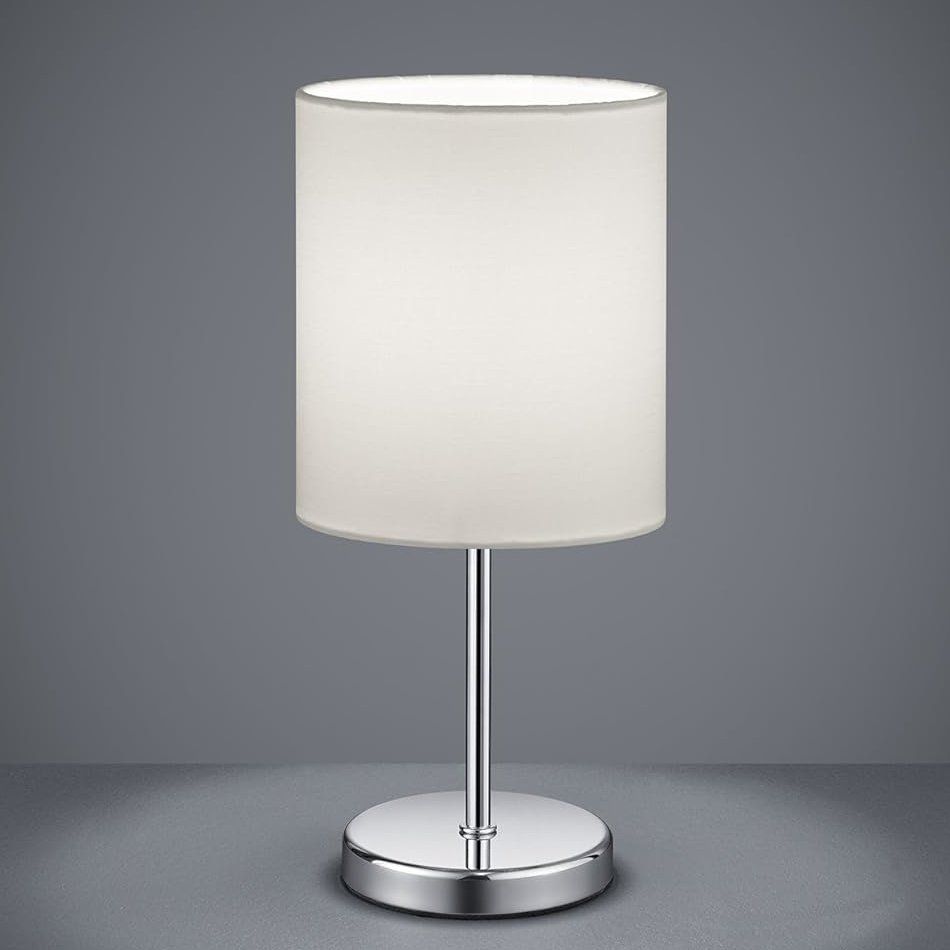 Lampen: Moderne Tischleuchte Chrom weissem Stoffschirm – Neu und originalverpackt aus Hundwil von pak_7zvn 1