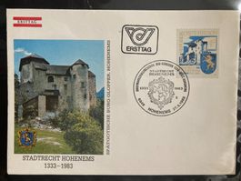 Österreich 1983 ill. Ersttagsbrief 650 J Stadtrecht Hohenems