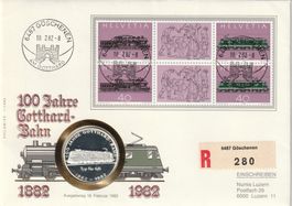 Numisbrief 100 Jahre Gotthard-Bahn