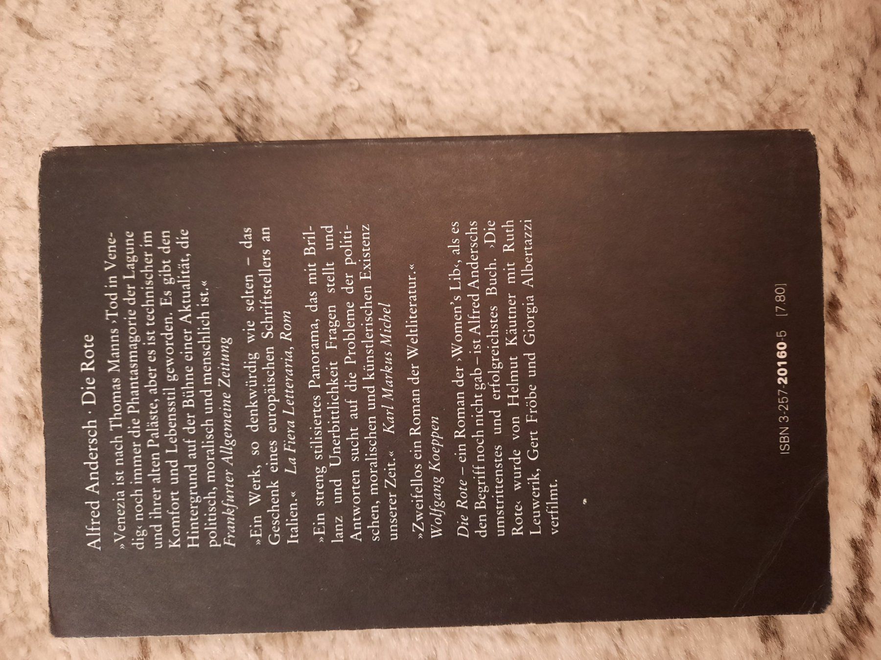 Libri: Alfred Andersch; die Rote – Usato da Niederteufen venduto da Buecherwurm_70 1