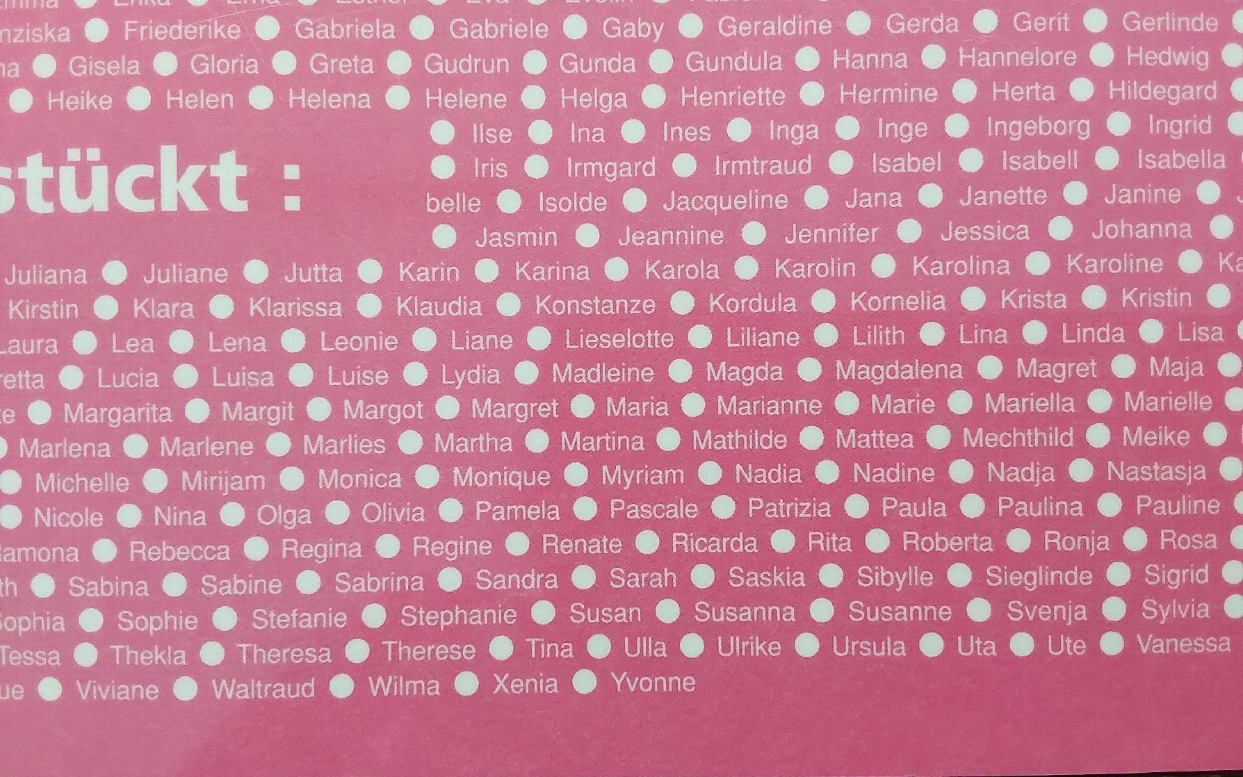 Piatti di portata: Frühstücksbrettchen Motiv Mädchennamen rosa – Usato da Köniz venduto da scopello12 1