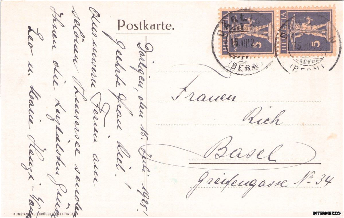Ansichtskarten: Därligen BE // Pension Schärz 1925 // Thunersee – Gebraucht aus Basel von intermezzo12 1