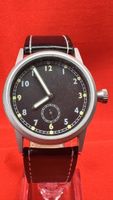 Vintage Herren Fliegenuhr Lederarmband schwarz 