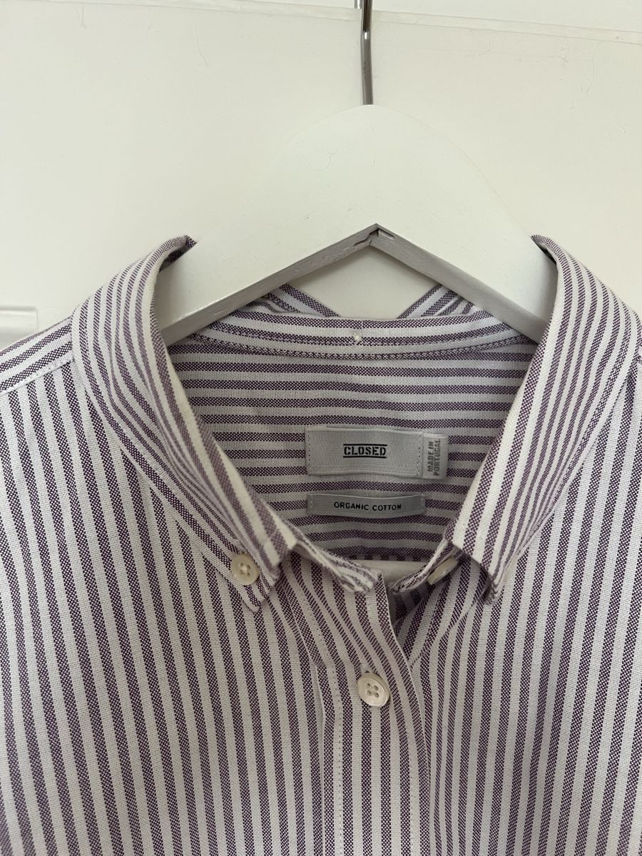 Closed Camicette: Closed Oversize Hemd, Lila-Weiss gestreift – Usato da Luzern venduto da Soeuv 1