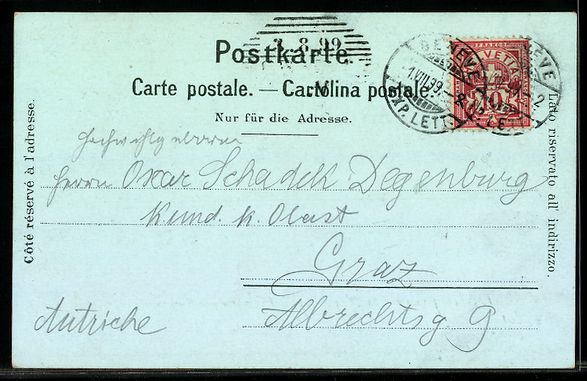 Cartoline postali: Litho Genève, Seepartie mit Dampfschiff – Usato da Berlin venduto da bartko-reher 1