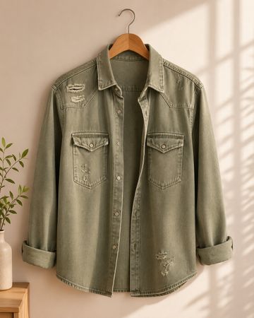 Zara Jeans Jacke Grün, 2 mal getragen