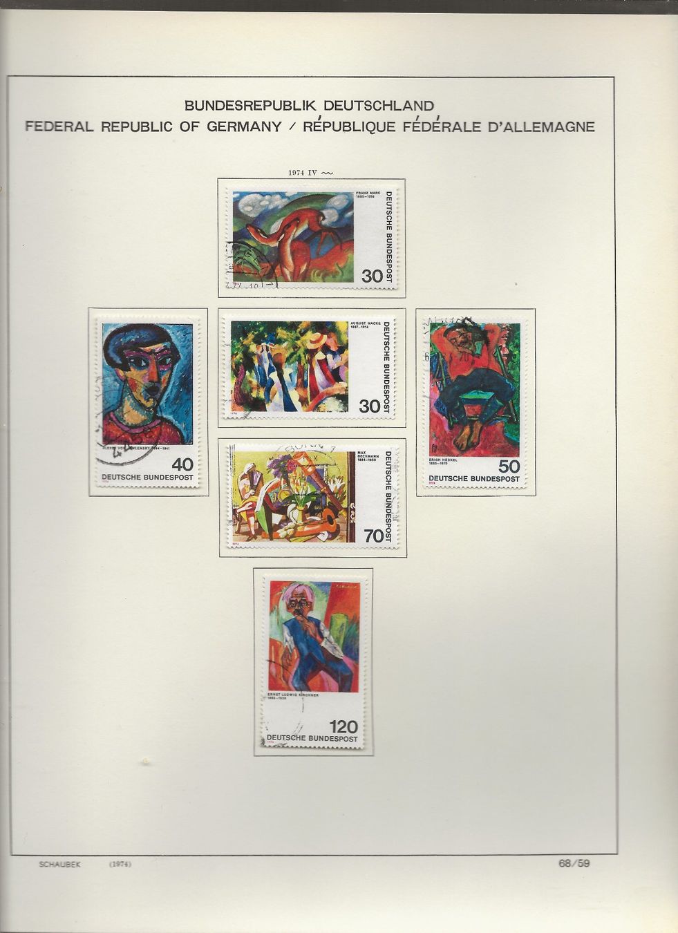 Tutti i francobolli: Marken Deutschland BRD 1973 bis 1974 – Usato da Au ZH venduto da xelagreb01 7