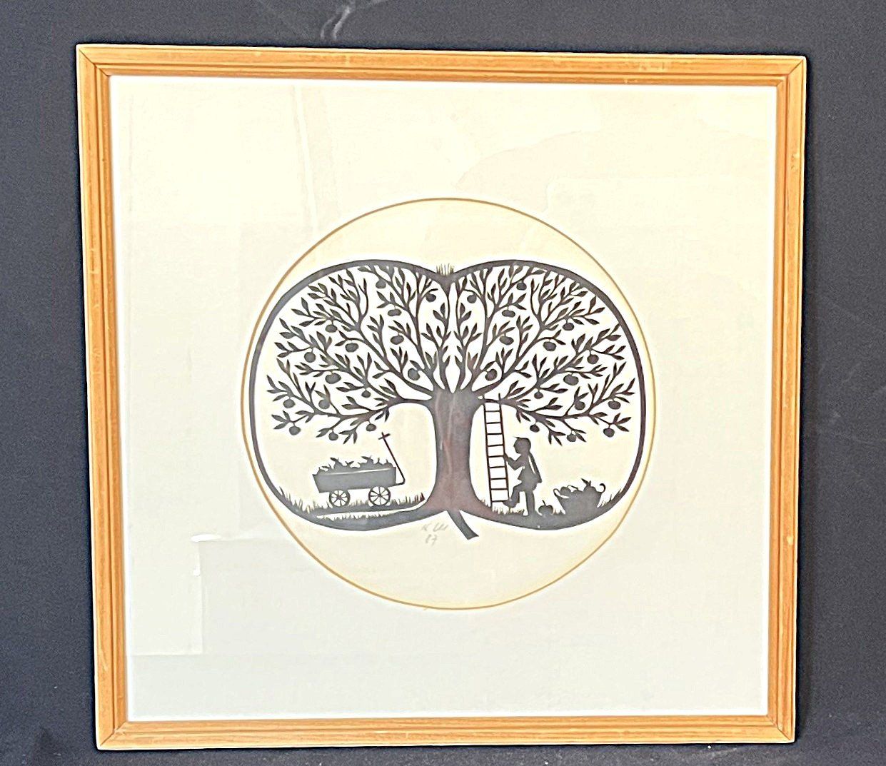 Grafiken & Lithographien: Gerahmtes Scherenschnitt-Bild, Handarbeit, Top Zustand – Gebraucht aus Zürich von Drahtzug