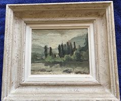 Hornung Charles, peinture a huile, bord de l'Arve, Carouge