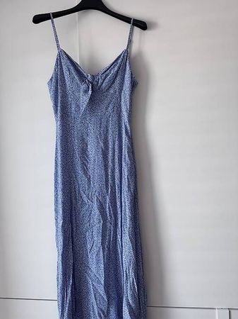 & Other Stories Sommerkleid / Midikleid blau weiss Gr. 34
