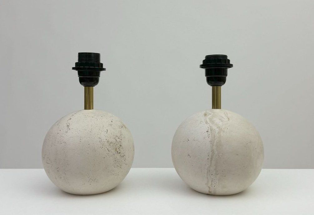 Lampes: Travertine Table Lamp Italy, 70s – D'occasion à Dagmersellen par vvinteriorhome 2