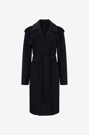Burberry Kaschmirmantel – Trenchcoat-Schnitt –Schwarz – Gr.M