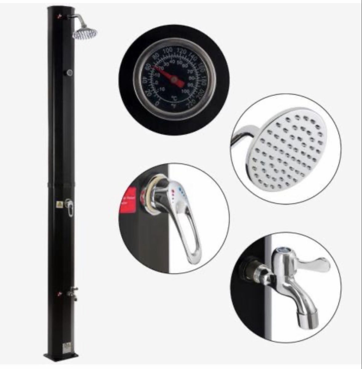 Docce: Solardusche 35L schwarz mit Thermometer – Nuovo e nell'imballaggio originale da Amriswil venduto da JaJa-Express 3