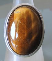 Silber 925 Tigerauge Fingerring Gr. 56