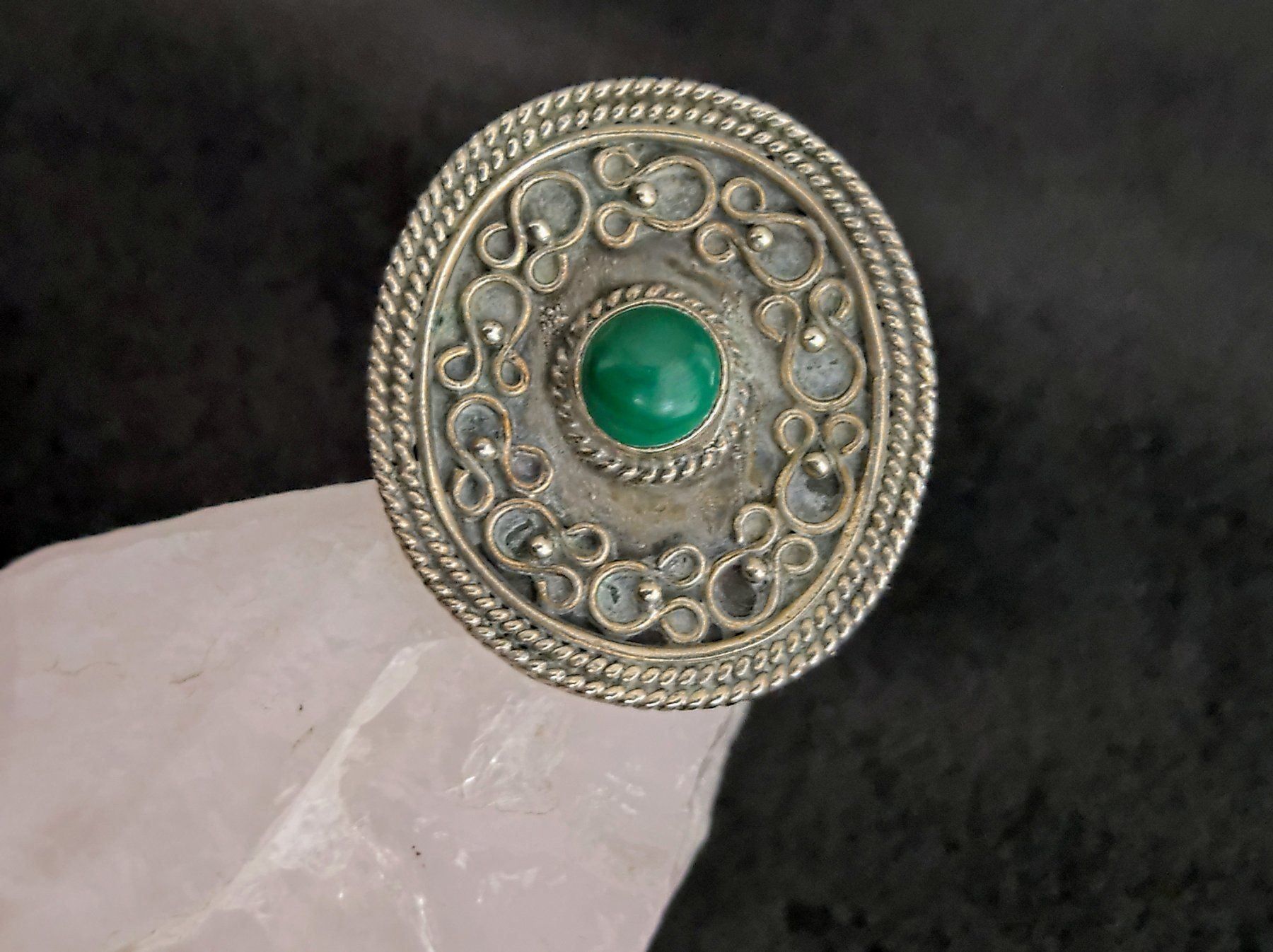 Anelli: Ring Silber 925 mit grünem Stein – Usato da Istighofen venduto da Ringparadies