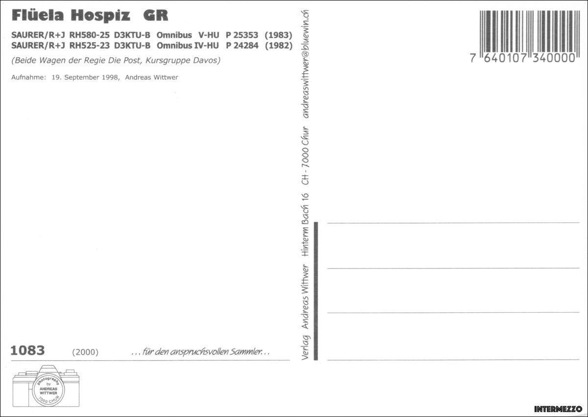 Cartes postales: Postautos Flüela Hospiz // Saurer – D'occasion à Basel par intermezzo12 1