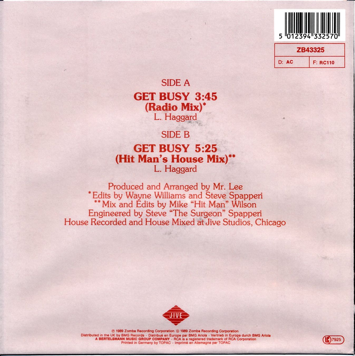 Dischi in vinile: MR. LEE - GET BUSY (7'' Vinyl Single NM) – Usato da Hedingen venduto da Studers 1
