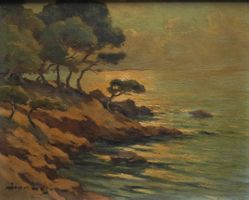Meeresküste an der Côte d'Azur bei Saint-Raphaël signiert
