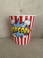 Popcorn Becher rot-weiss gestreift, gebraucht
