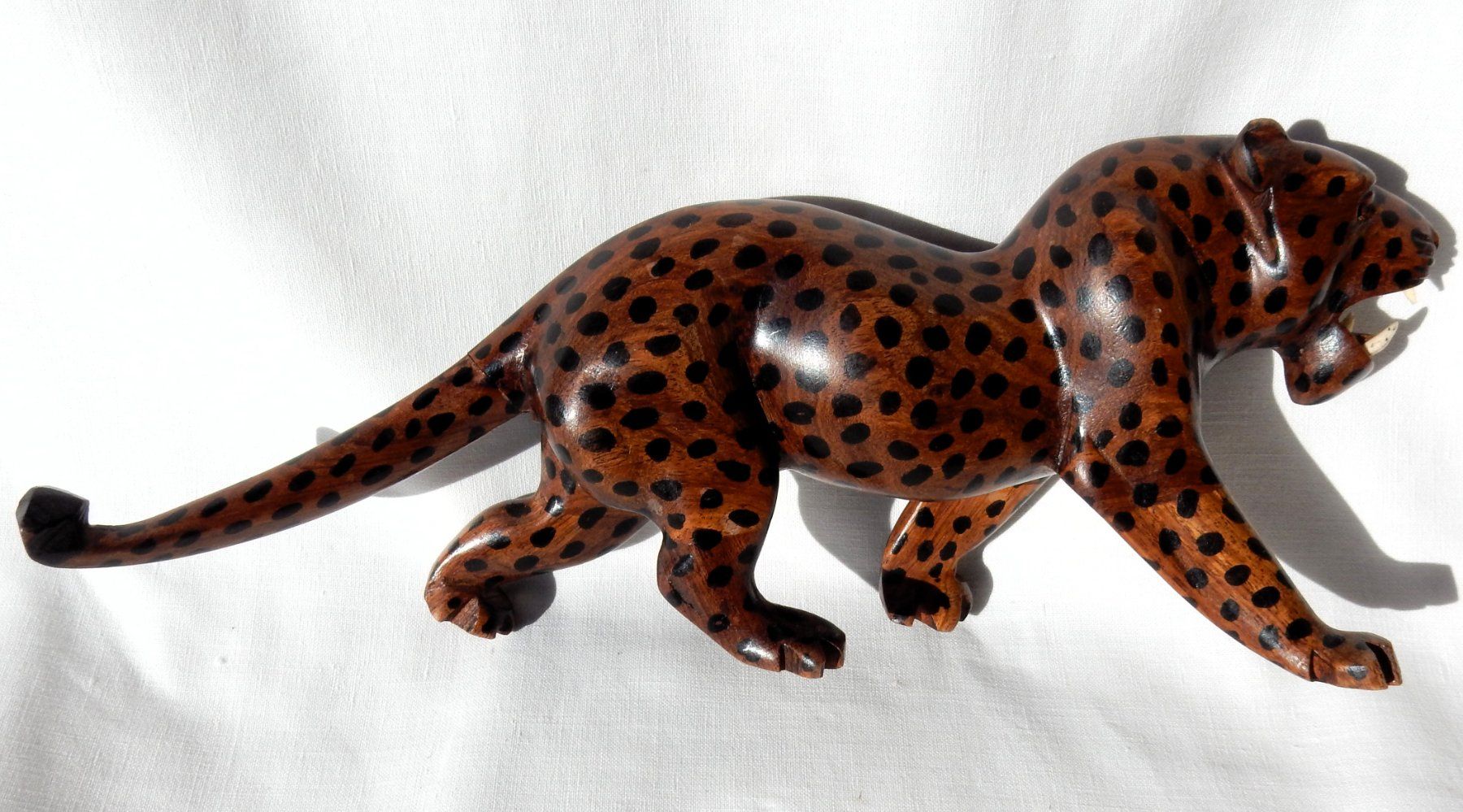 Statuette: **WUNDERSCHÖNE HOLZFIGUR LEOPARD, Deko-Objekt, Rarität!** – Usato da zürich venduto da Heidiho1 3