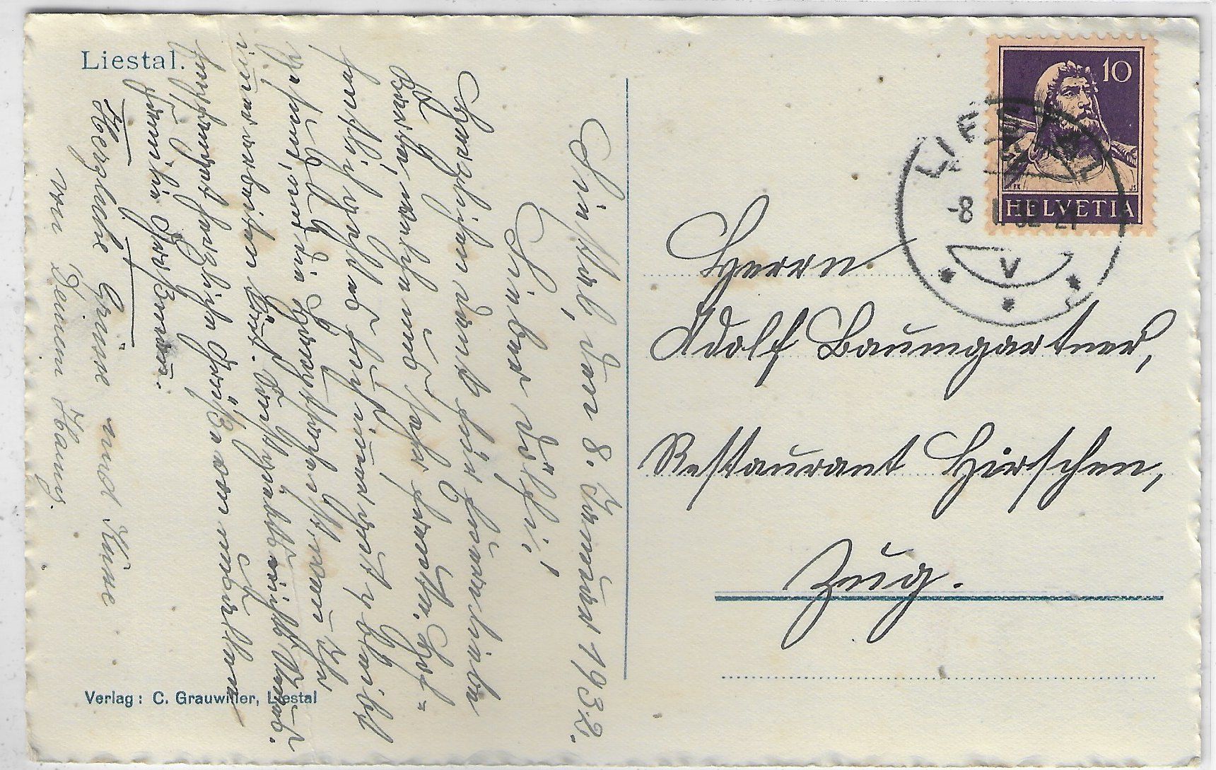 Cartoline postali: Liestal - Generalansicht von Norden – Usato da Ettingen venduto da Kartenplanet 1