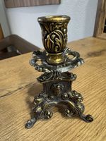 Vintage Kerzenständer Messing/Metall, ca. 12 cm hoch