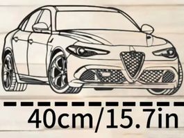 Vintage Metall Kunstrahmen Alfa Romeo Giulia 40cm NEU