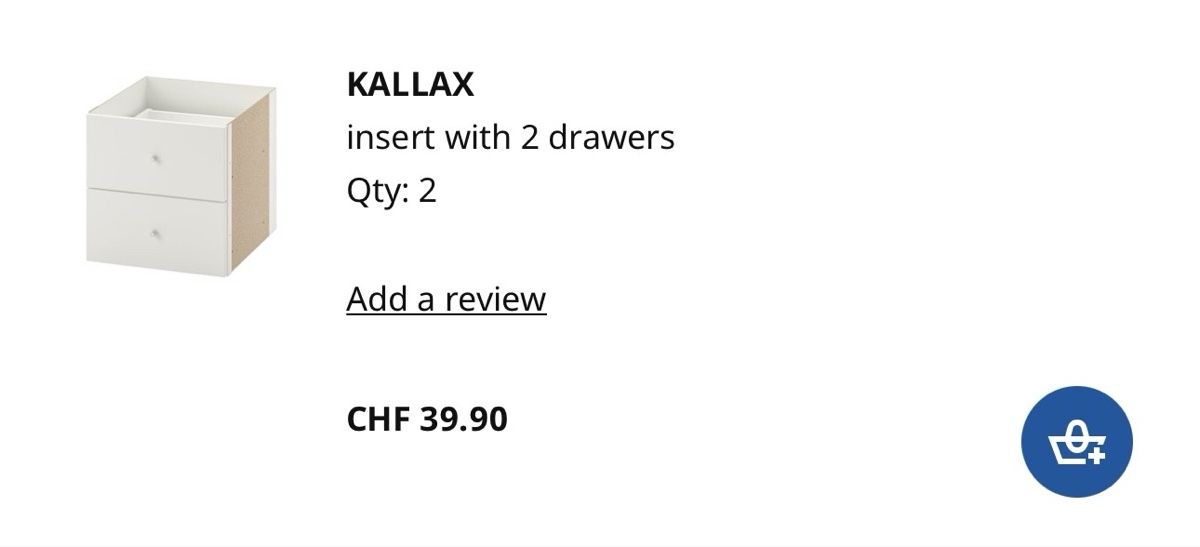 Scaffali: Ikea Kallax Insert with 2 Drawers – Usato da Au ZH venduto da Pkk5