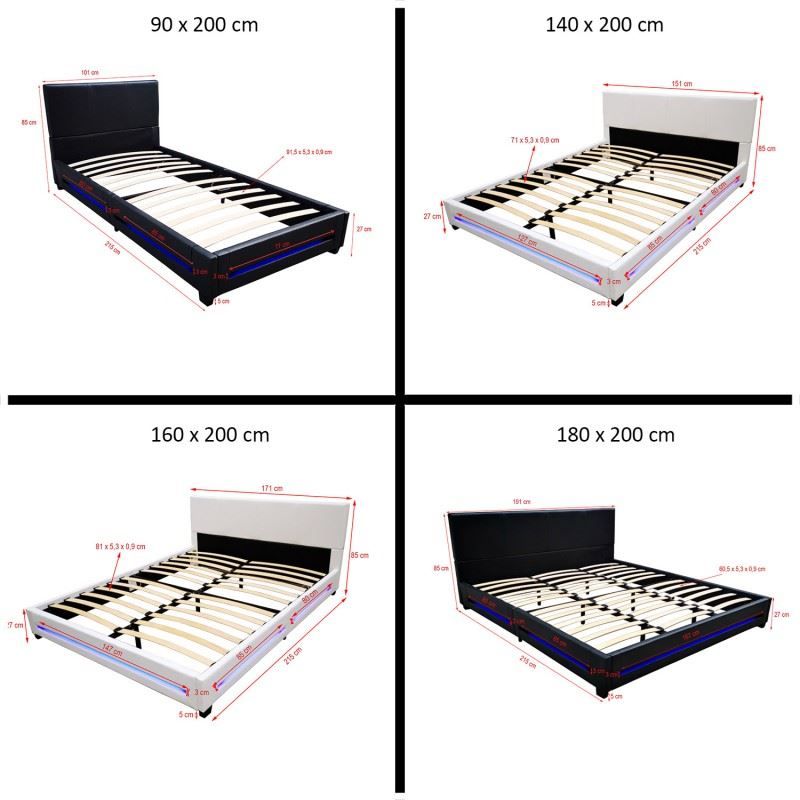 Letti: 20561 - LED Bett 140x200 ASTEROID - Dunkelgrau – Nuovo e nell'imballaggio originale da Wallenwil venduto da toesstal-vertrieb 4