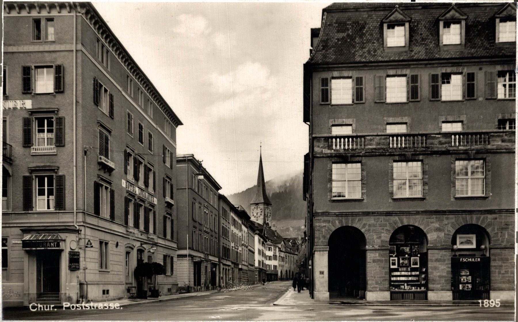 Cartoline postali: Chur. Poststrasse mit Restaurant – Usato da Bronschhofen venduto da Astore