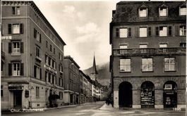 Chur. Poststrasse mit Restaurant