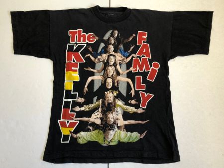 Vintage 90s Kelly Family T-Shirt doppelt Print Gr.M