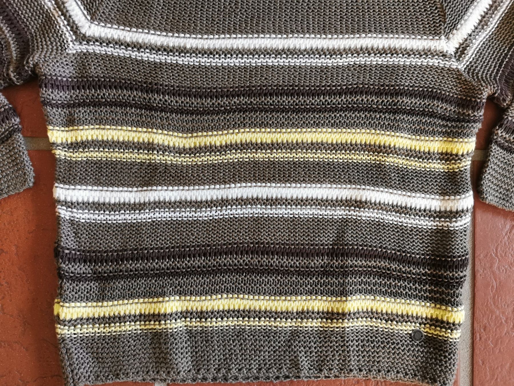 Pulls & Sweat-shirts: Olsen; gestreifter Strickpullover mit 3/4 Ärmel Gr. 36 – D'occasion à Boniswil par Totomat-Lady 1