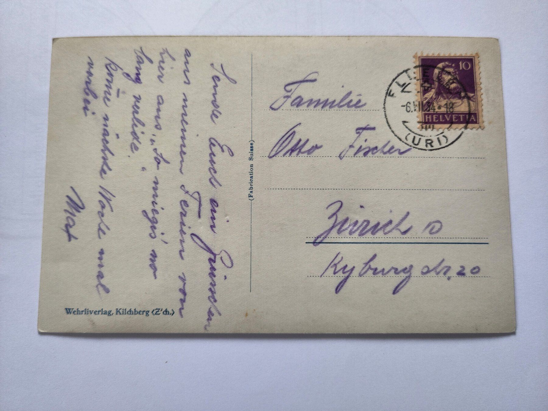 Cartoline postali: Flüelen gegen die Axenstrasse – Usato da Schaffhausen venduto da RolfMeister 1
