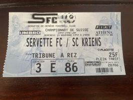 Servette FC Vintage Ticket SC Kriens 1997/98