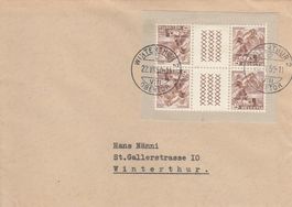 1950 S57 Kehrdruck Winterthur Obertor 4er Block
