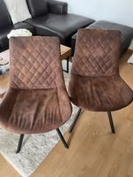2x Vintage Esszimmerstühle, Braun Lederlook, Top Zustand