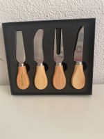 Käsemesser Set 4-teilig, Edelstahl, Holzgriffe, neuwertig!