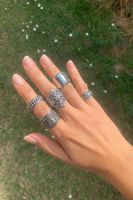 5er-Set Vintage-Statement-Ringe
