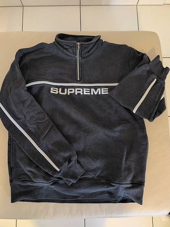 Supreme 2-Tone Half Zip Sweatshirt Grösse L