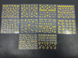 10x Nail Art Sticker – Edle Gold Collection No.1