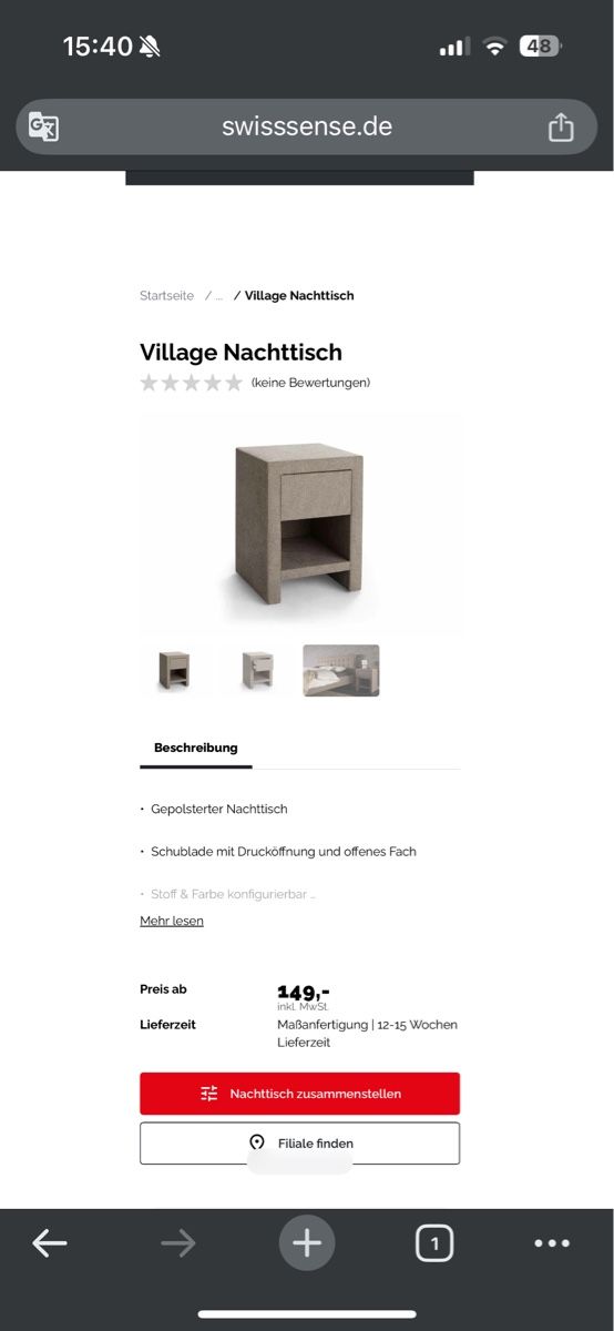 Tables de nuit: Bedside table – D'occasion à Basel par arr_j96w