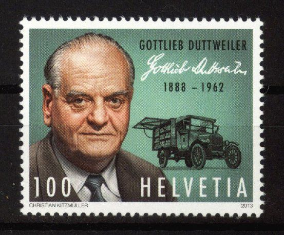 Tutti i francobolli: 2013, 125. Gebutstag Gottlieb Duttweiler ** – Usato da Willisau venduto da Vollstempel