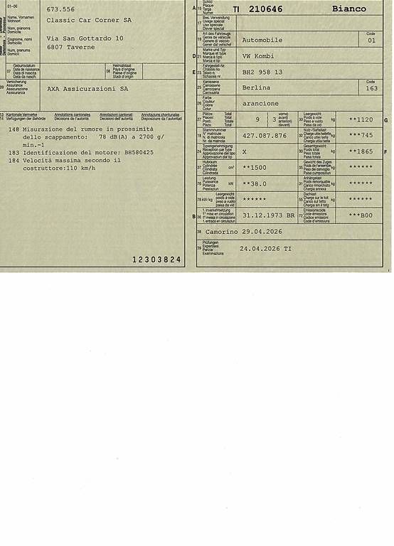 Automobili: VW T1 bus split – Usato da Taverne venduto da ClassicCarCornerSA 5