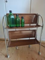 Servierwagen klappbar Metall Holzoptik guter Zustand Vintage